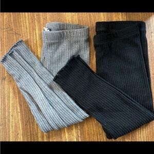 Old Navy Kids Ribbed Leggings - Gray and Black